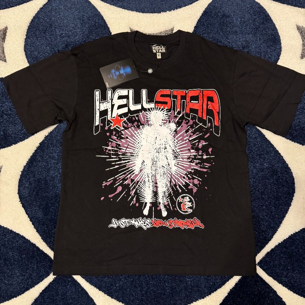 Hellstar Makes You Stronger Black T-Shirt Men’s Size Large